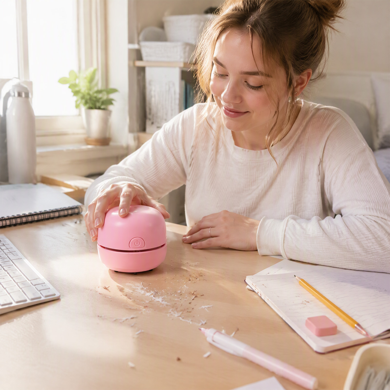 Aspiradora de mano inalámbrica - Mini Desktop Vacuum Cleaner For Eraser Dust reseña y precio