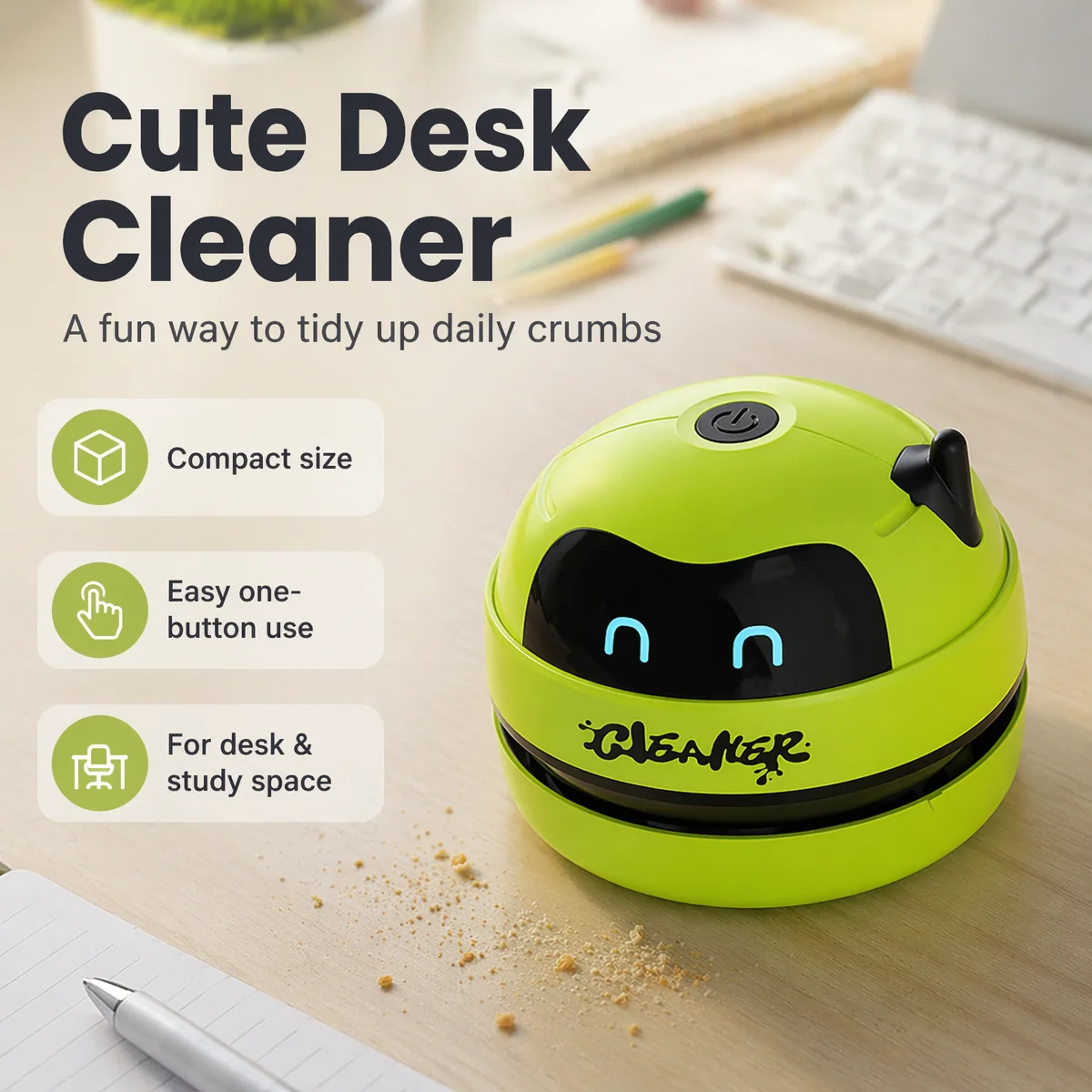 Aspiradora de escritorio mini  - Mini Desktop Vacuum Cleaner For Eraser Dust reseña y precio