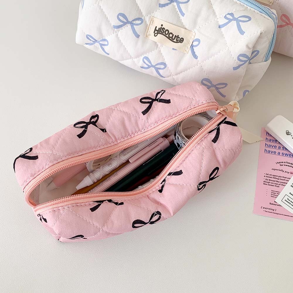 Estuche de papelería con lazo, - Aesthetic Large Pencil Case Pouch reseña y precio